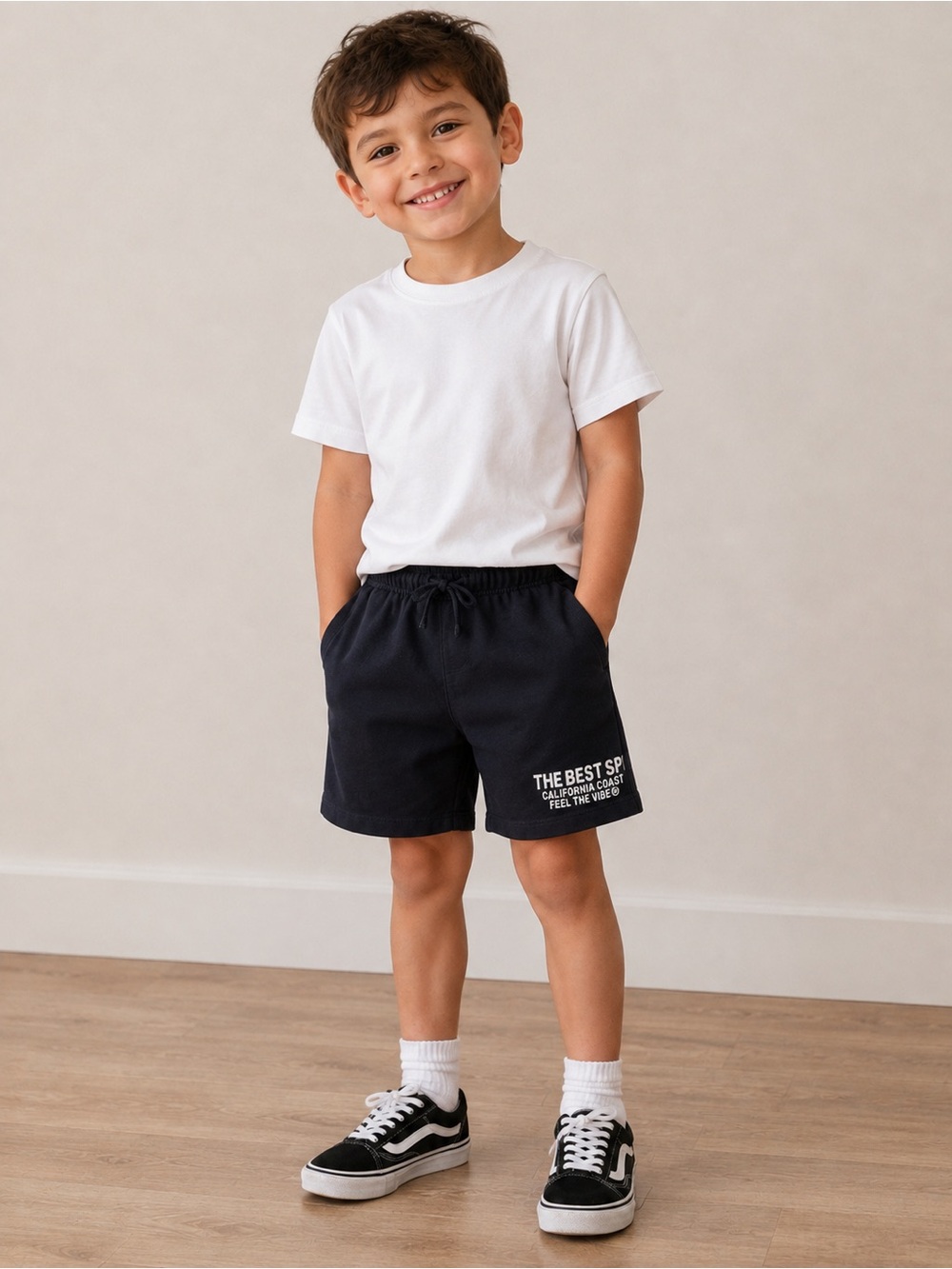 Zara Boys Black Graphic Shorts